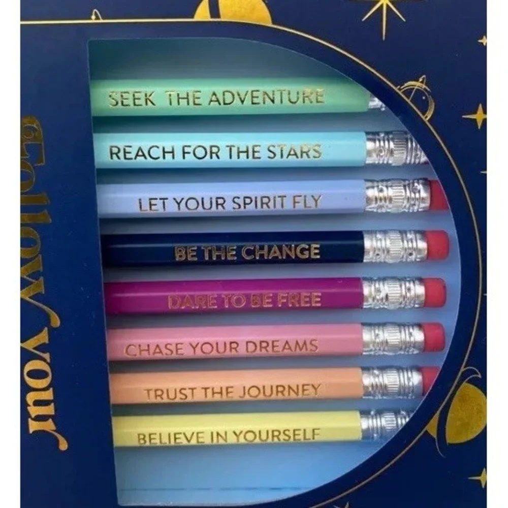 Eccolo Target, Follow Your Phases Pencils, Set of 8, Inspiration Quotes Teacher
